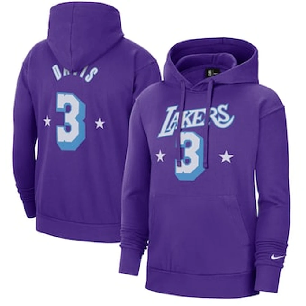 Men's Nike Anthony Davis Purple Los Angeles Lakers 2021/22 City Edition Name & Number Pullover Hoodie