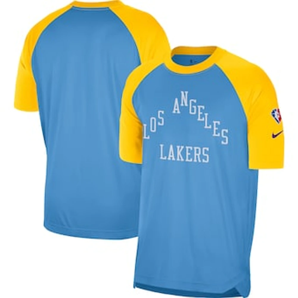 Men's Nike Blue/Gold Los Angeles Lakers 2021/22 City Edition Pregame Warmup Shooting T-Shirt