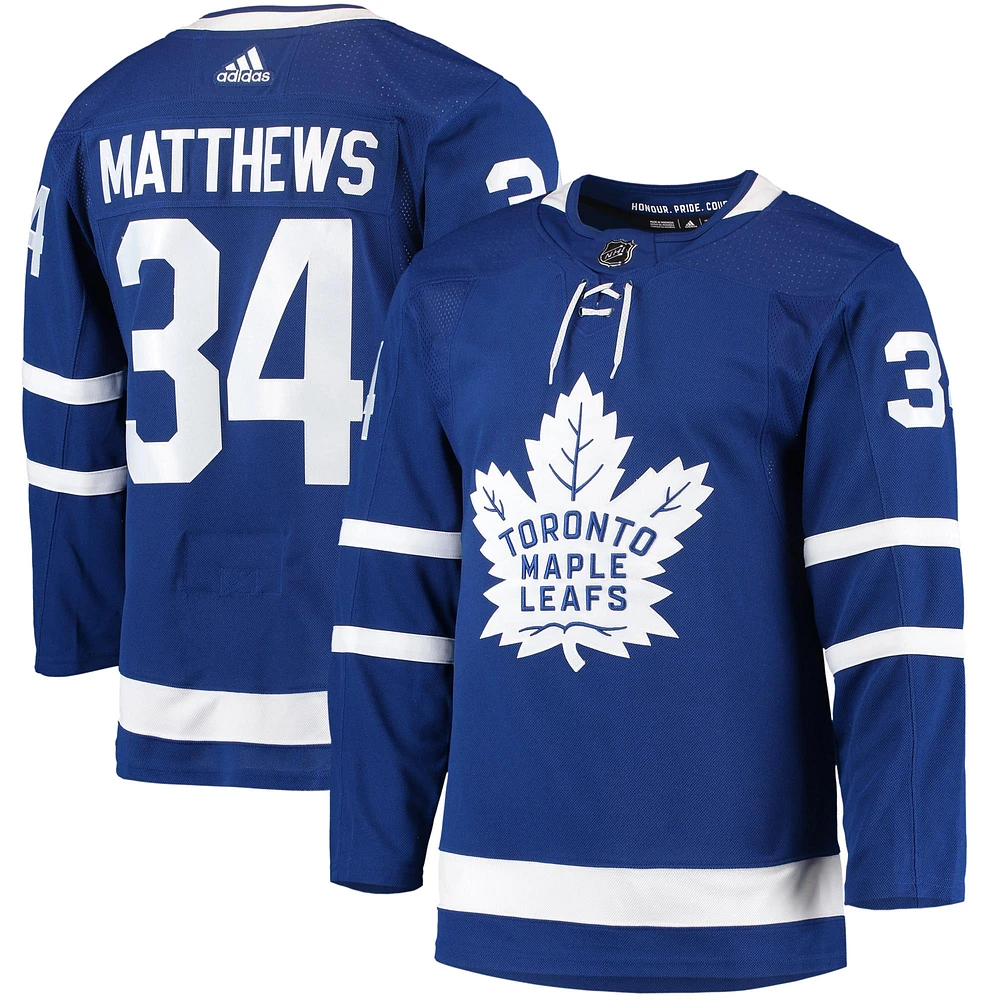 Men's adidas Auston Matthews Blue Toronto Maple Leafs Home Primegreen Authentic Jersey