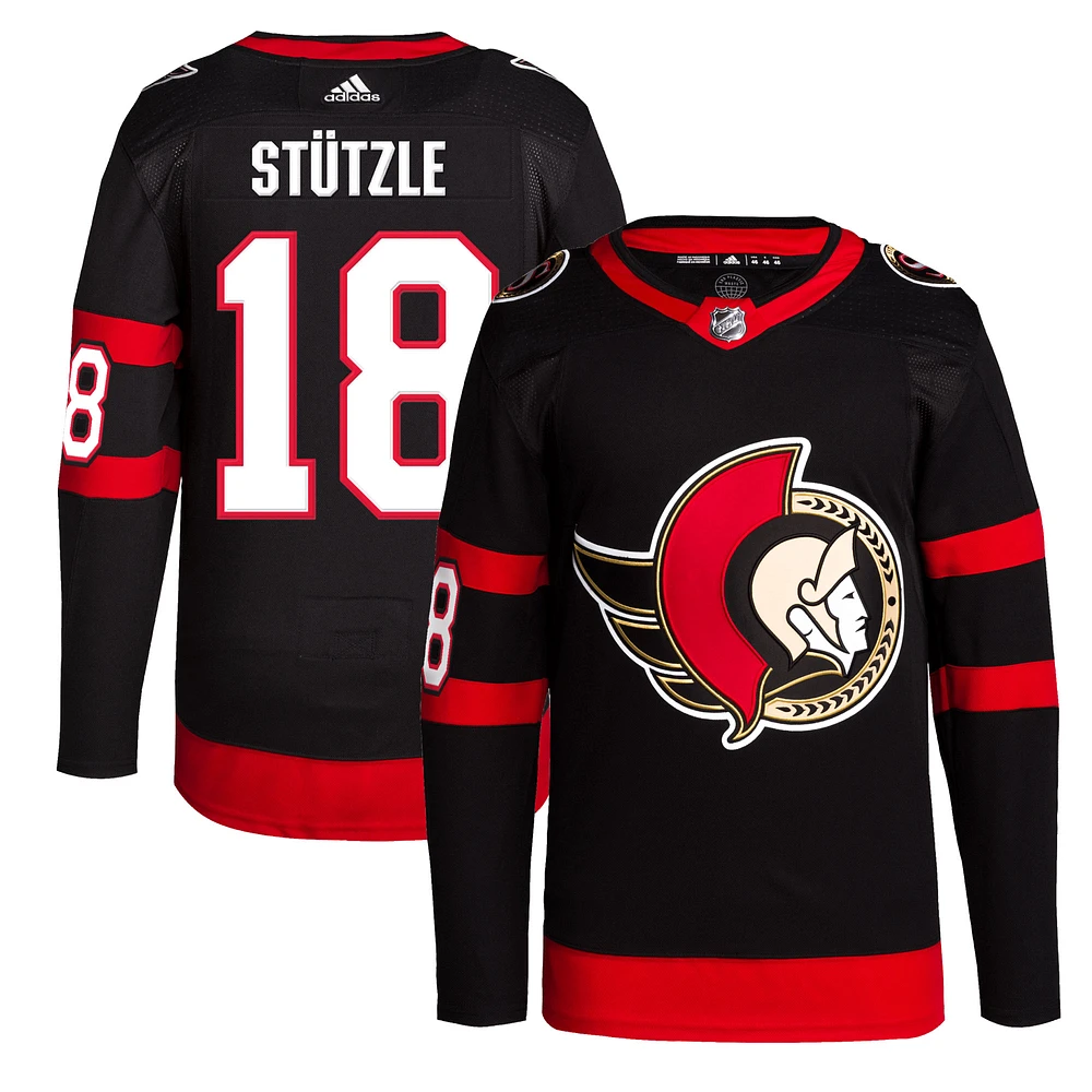 Men's adidas Tim Stutzle Black Ottawa Senators Home Primegreen Authentic Jersey