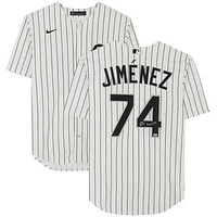 Eloy Jimenez Chicago White Sox Autographed White Pinstripe Nike Replica Jersey