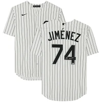 Eloy Jimenez Chicago White Sox Autographed White Pinstripe Nike Replica Jersey