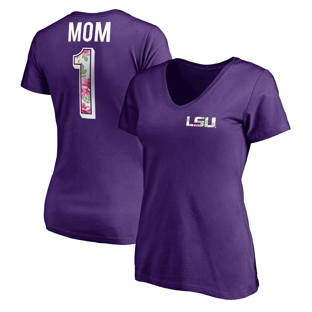 Women's LSU Tigers Mother's Day Logo V-Neck T-Shirt