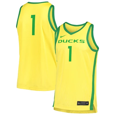 Men's Nike Yellow Oregon Ducks Replica Basketball Jersey