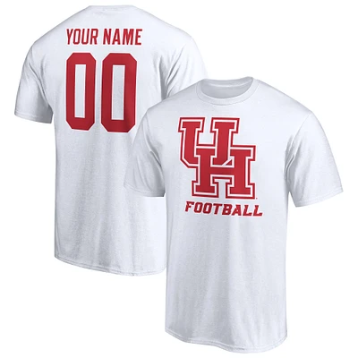 Men's White Houston Cougars Personalized Any Name & Number One Color T-Shirt