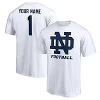 Men's White Notre Dame Fighting Irish Personalized Any Name & Number One Color T-Shirt