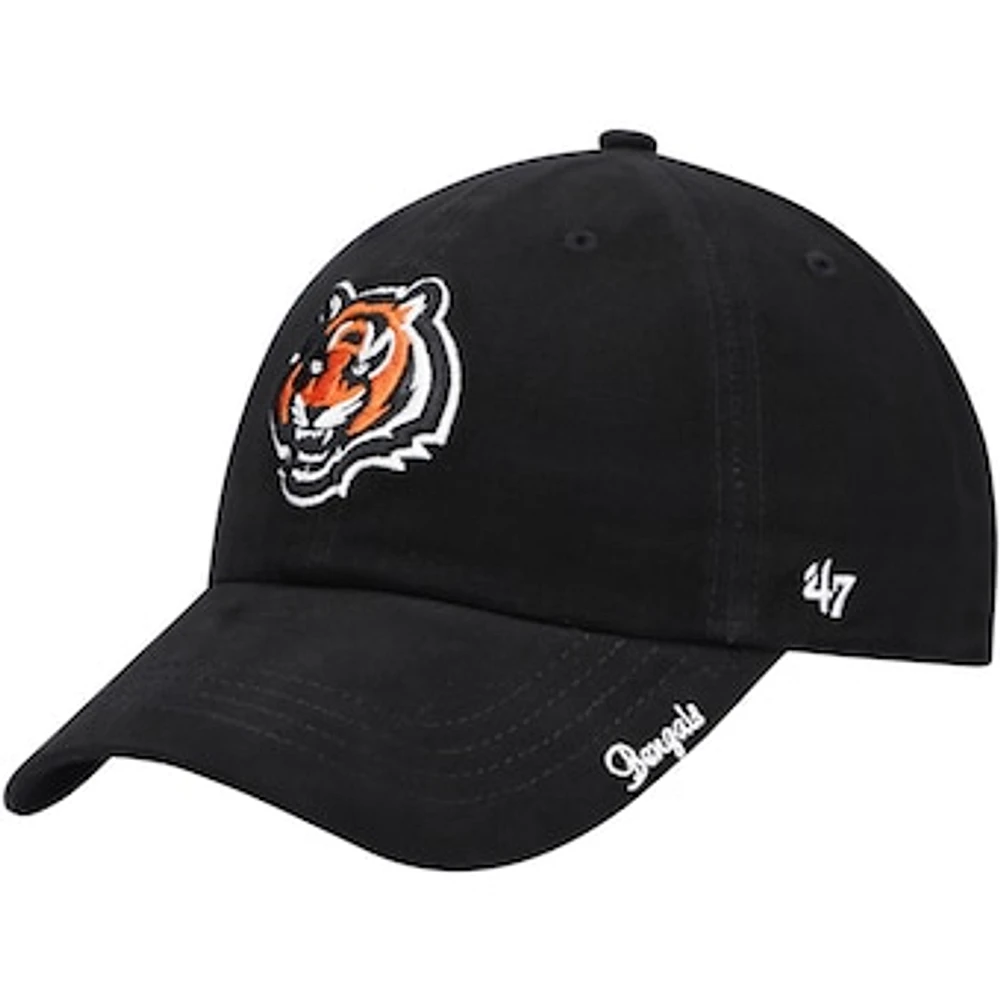 Women's '47 Black Cincinnati Bengals Miata Clean Up Primary Adjustable Hat