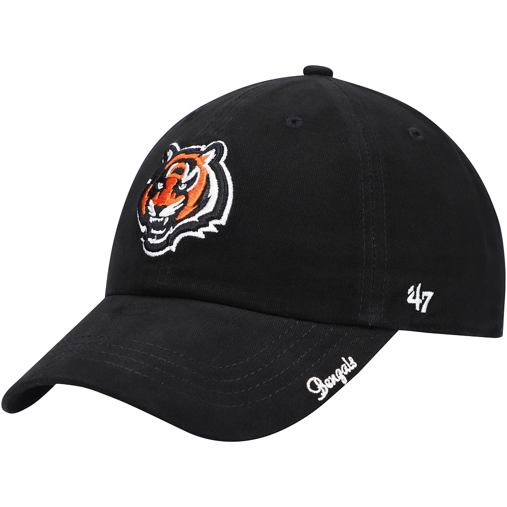 Women's '47 Black Cincinnati Bengals Miata Clean Up Primary Adjustable Hat