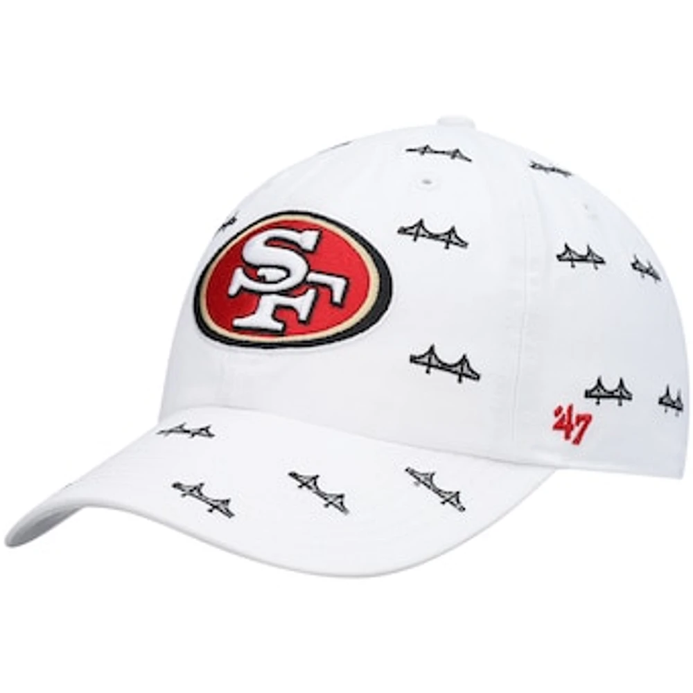 Women's '47 White San Francisco 49ers Team Confetti Clean Up Adjustable Hat