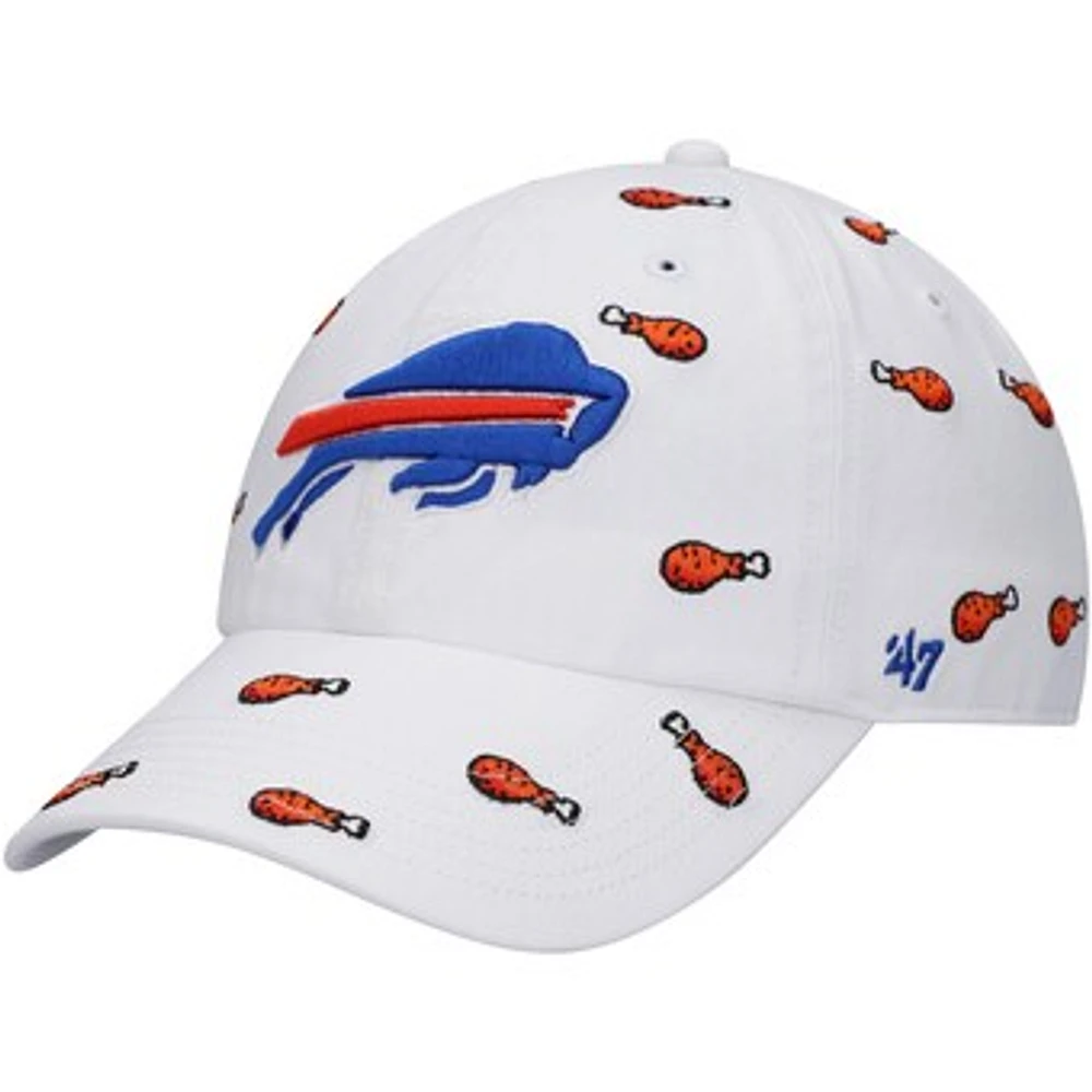 Women's '47 White Buffalo Bills Team Confetti Clean Up Adjustable Hat