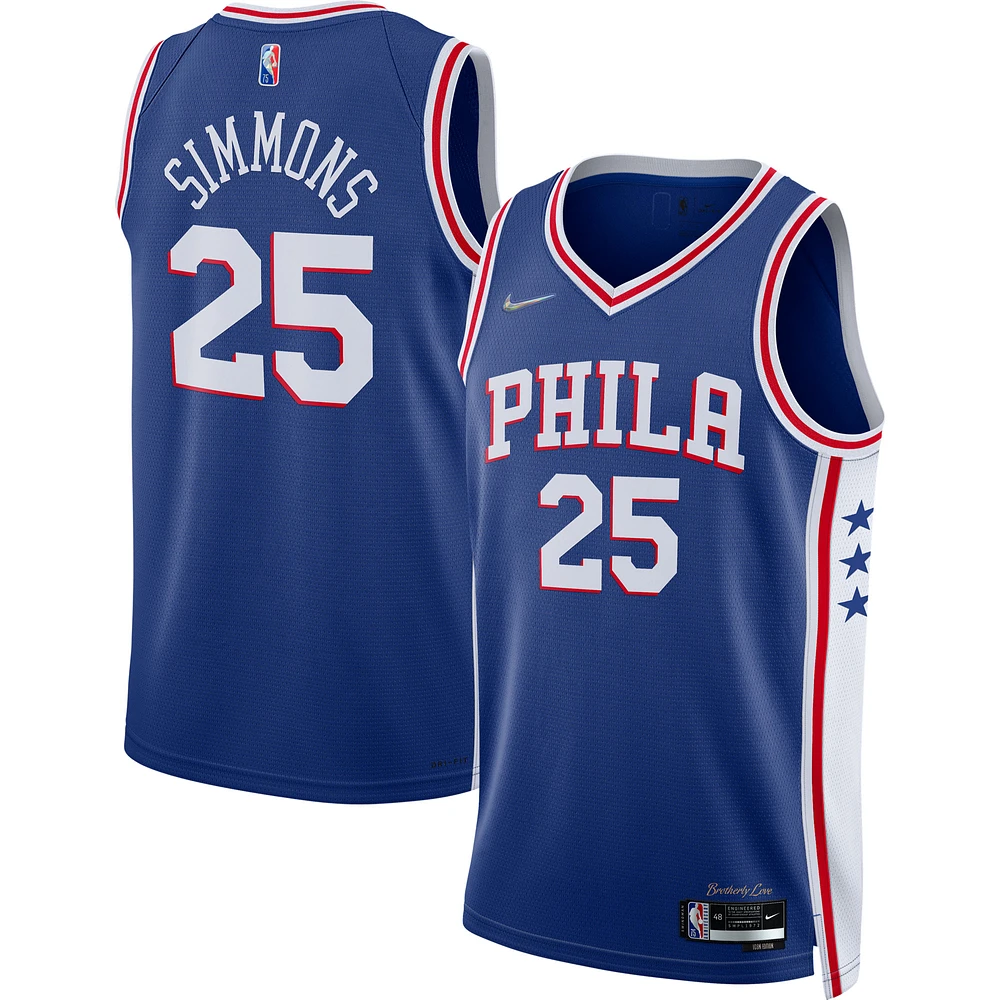 Men's Nike Ben Simmons Royal Philadelphia 76ers 2021/22 Diamond Swingman Jersey - Icon Edition