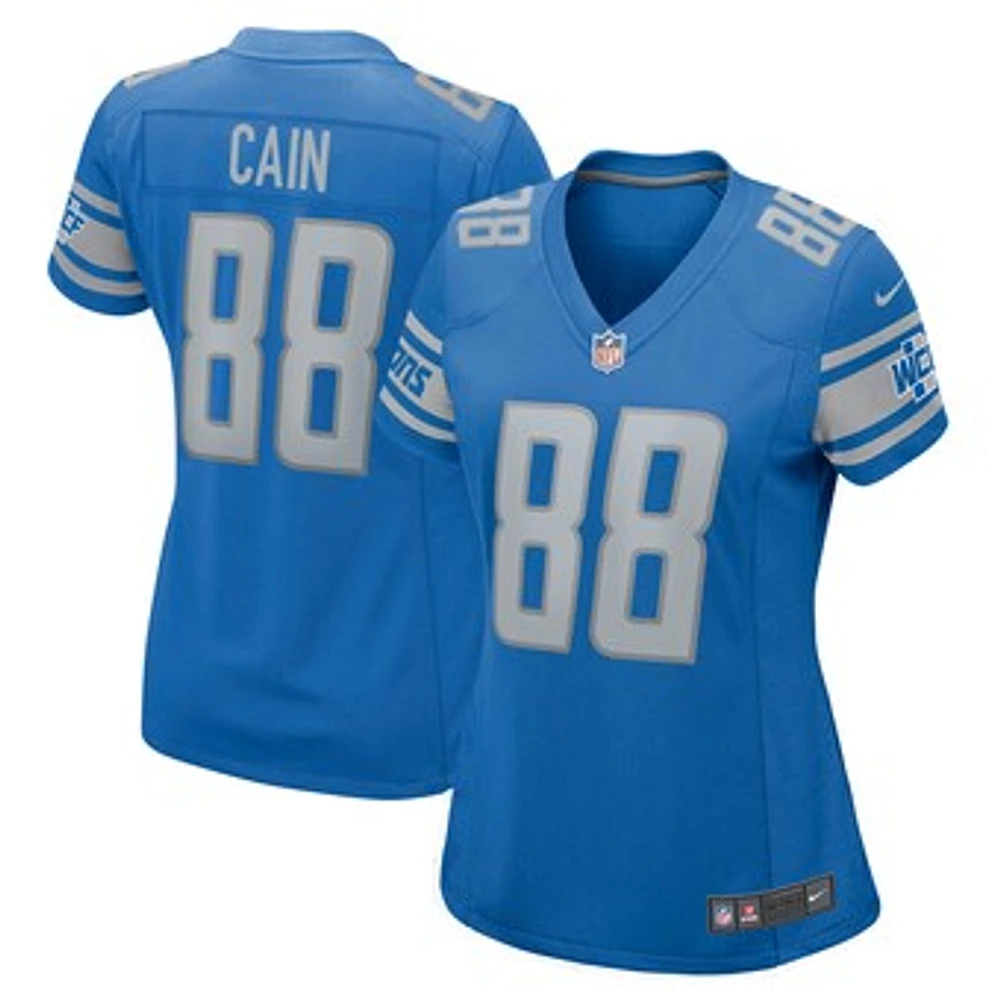 Women's Nike Jim Cain Blue Detroit Lions Retired Player Jersey