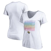 Women's White Jacksonville Jaguars City Pride V-Neck T-Shirt