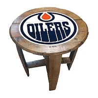 Imperial Edmonton Oilers Oak Barrel Table