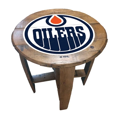 Imperial Edmonton Oilers Oak Barrel Table
