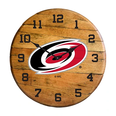 Imperial Carolina Hurricanes Oak Barrel Clock