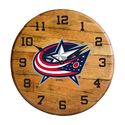 Imperial Columbus Blue Jackets Oak Barrel Clock