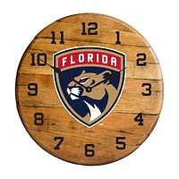Imperial Florida Panthers Oak Barrel Clock