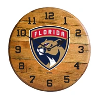 Imperial Florida Panthers Oak Barrel Clock
