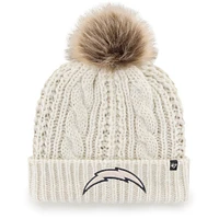 Women's '47 Cream Los Angeles Chargers Meeko Logo Cuffed Knit Hat