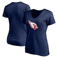 Women's Navy Arizona Cardinals Red White and Team V-Neck T-Shirt