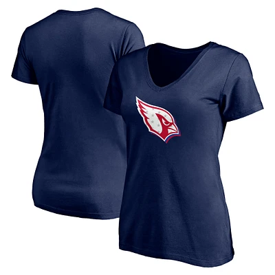 Women's Navy Arizona Cardinals Red White and Team V-Neck T-Shirt