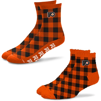 For Bare Feet Philadelphia Flyers 2-Pack His & Hers Cozy Ankle Socks