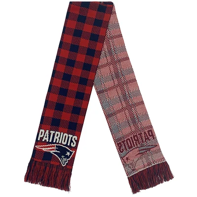 FOCO New England Patriots Plaid Color Block Scarf