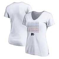 Women's White Philadelphia Flyers City Pride V-Neck T-Shirt