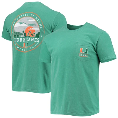 Men's Green Miami Hurricanes Circle Campus Scene T-Shirt