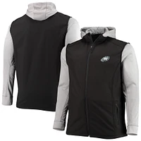 Men's Dunbrooke Black/Gray Philadelphia Eagles Big & Tall Alpha Full-Zip Hoodie Jacket