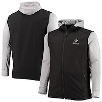 Men's Dunbrooke Black/Gray New Orleans Saints Big & Tall Alpha Full-Zip Hoodie Jacket