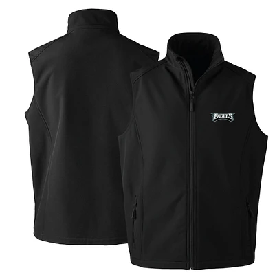 Men's Dunbrooke Black Philadelphia Eagles Big & Tall Archer Softshell Full-Zip Vest