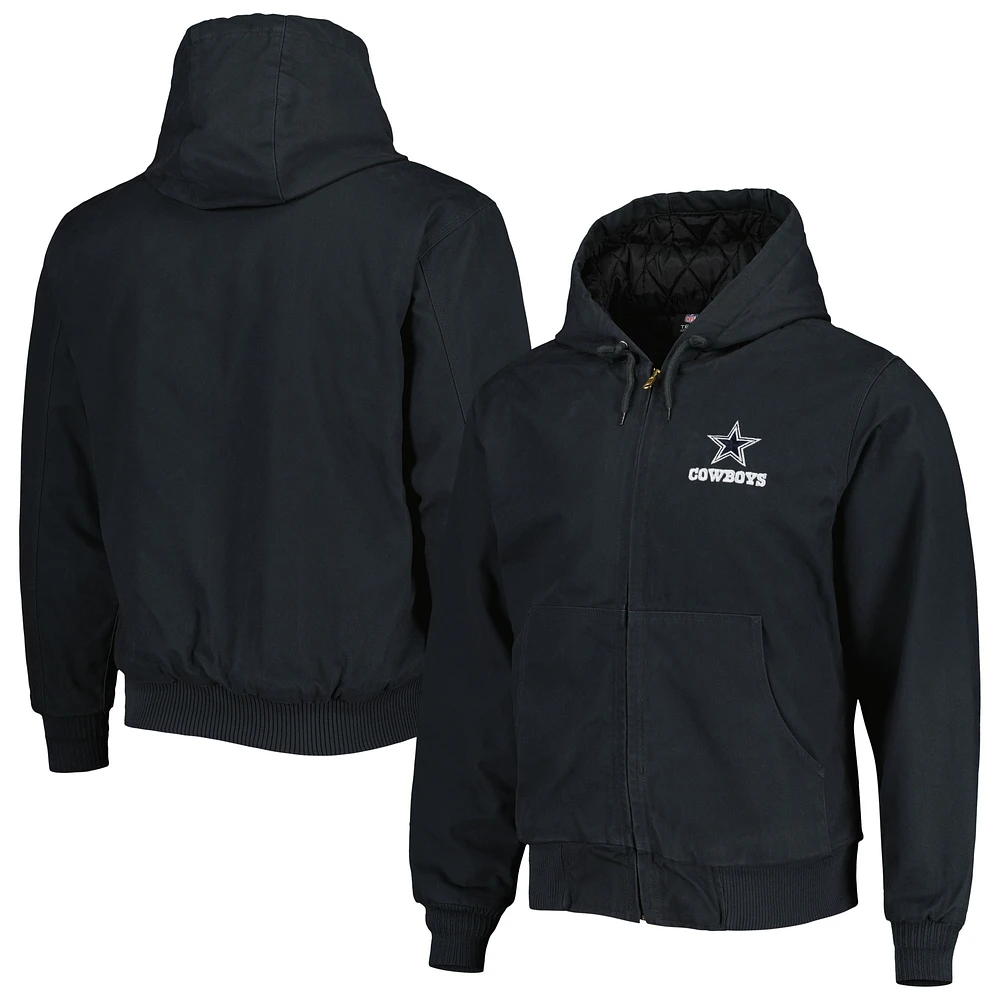 Men's Dunbrooke Charcoal Dallas Cowboys Big & Tall Dakota Canvas Hoodie Full-Zip Jacket