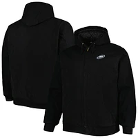 Men's Dunbrooke Black Philadelphia Eagles Big & Tall Dakota Canvas Hoodie Full-Zip Jacket