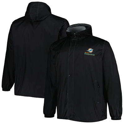 Men's Dunbrooke Black Miami Dolphins Big & Tall Legacy Stadium Full-Zip Jacket