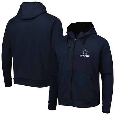 Men's Dunbrooke Navy Dallas Cowboys Shag Tri-Blend Raglan Full-Zip Hoodie