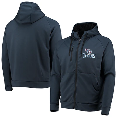 Men's Dunbrooke Navy Tennessee Titans Shag Tri-Blend Full-Zip Raglan Hoodie