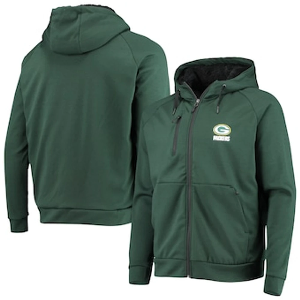 Men's Dunbrooke Green Bay Packers Shag Tri-Blend Full-Zip Raglan Hoodie