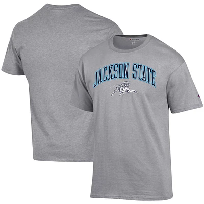 Men's Champion Gray Jackson State Tigers Arch Over Logo T-Shirt