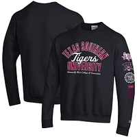 Men's Champion Black Texas Southern Tigers 2-Hit Powerblend Pullover Sweatshirt