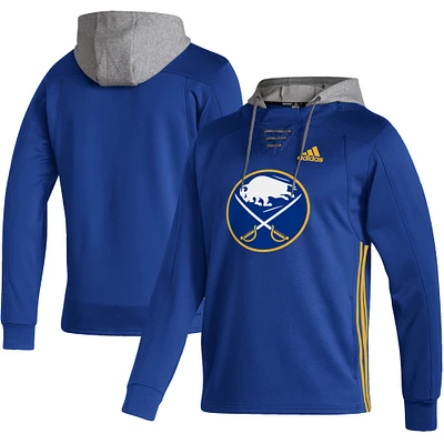 Men's adidas Royal Buffalo Sabres Skate Lace AEROREADY Pullover Hoodie