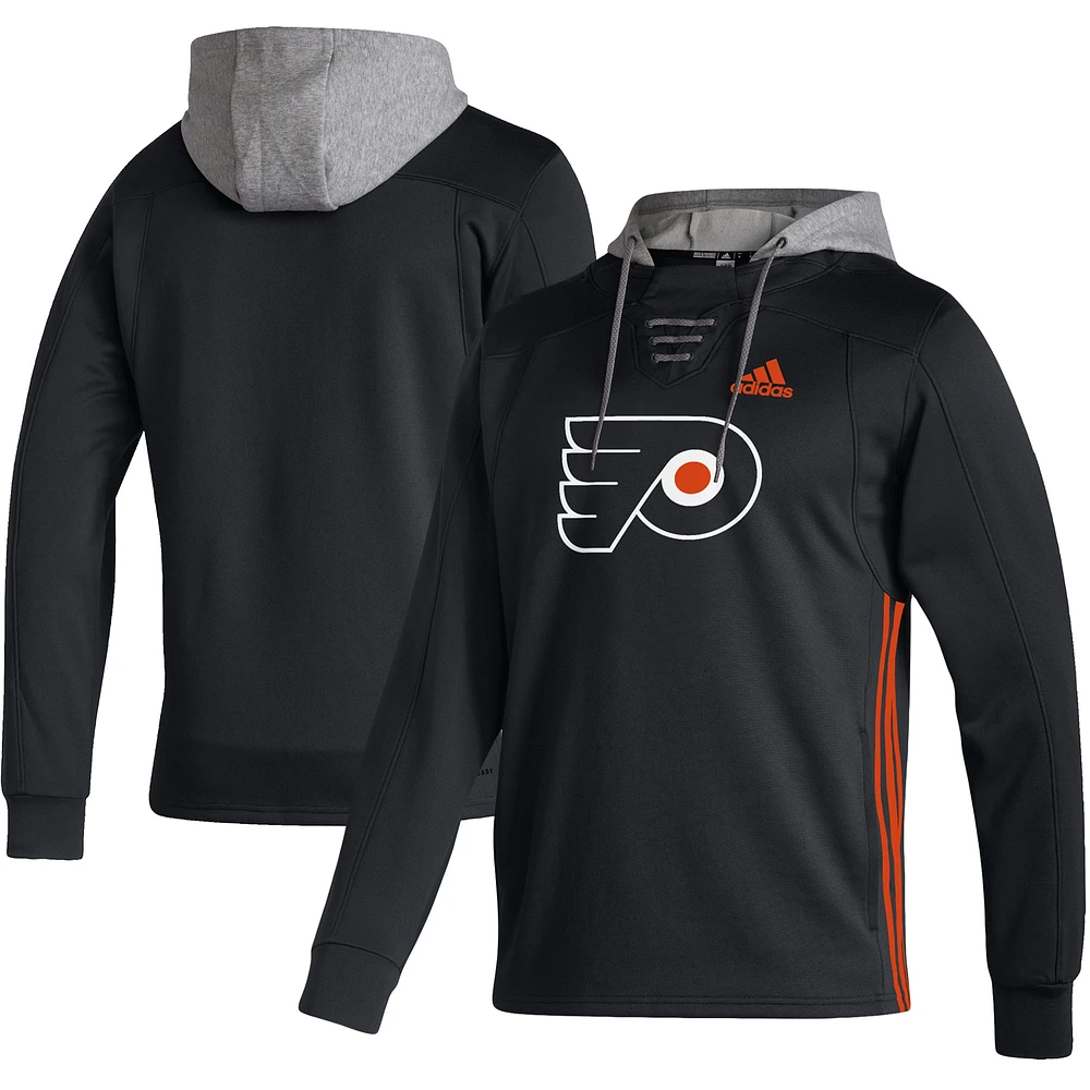 Men's adidas Black Philadelphia Flyers Skate Lace AEROREADY Pullover Hoodie