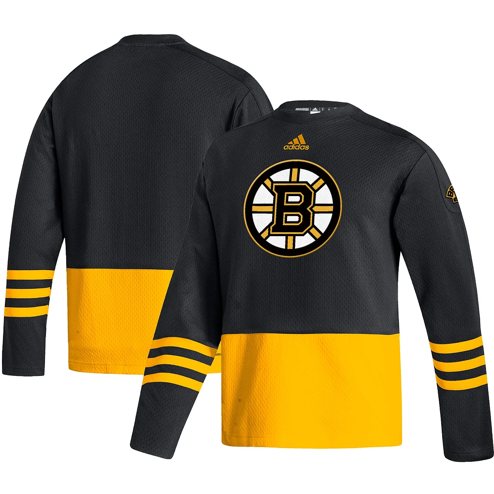 Men's adidas Black Boston Bruins Logo AEROREADY Pullover Sweater