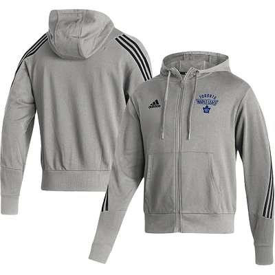 Men's adidas Heathered Gray Toronto Maple Leafs Fashion - Full-Zip Hoodie