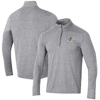 Men's Champion Heathered Gray Kansas Jayhawks Field Day Team Quarter-Zip Jacket