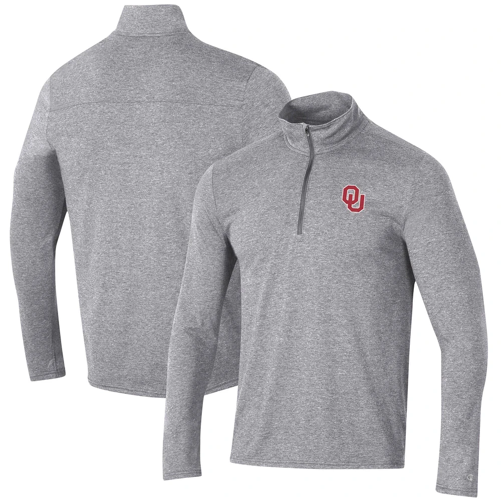 Men's Champion Heathered Oklahoma Sooners Field Day Team Quarter-Zip Jacket