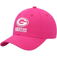 Girls Youth Pink Green Bay Packers Structured Adjustable Hat