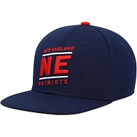 Youth Navy New England Patriots Team Code Adjustable Snapback Hat