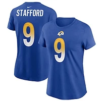 Women's Nike Matthew Stafford Royal Los Angeles Rams Name & Number T-Shirt